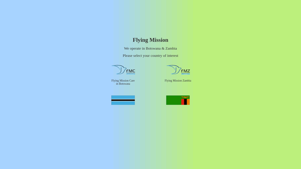 Screenshot of the Flying Mission Limited website