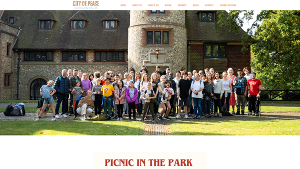 Screenshot of the City Of Peace Community Church website
