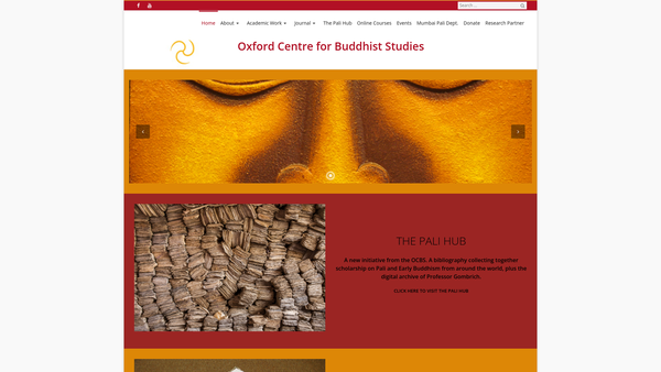 Screenshot of the The Oxford Centre For Buddhist Studies website