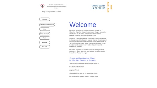 Screenshot of the Churches Together In Cheshire website