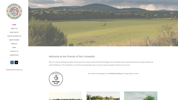Screenshot of the Friends Of The Cotswolds website