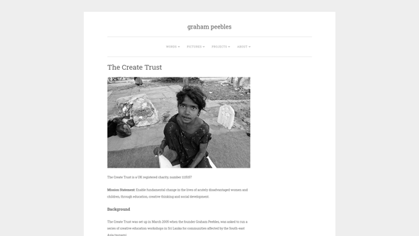 Screenshot of the The Create Trust website