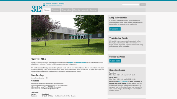 Screenshot of the Wirral 3ls website