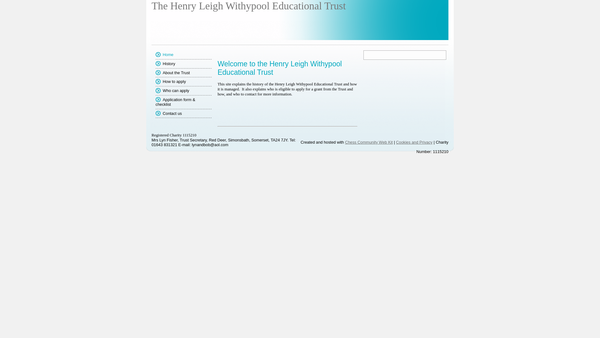 Screenshot of the The Henry Leigh Withypool Educational Trust website