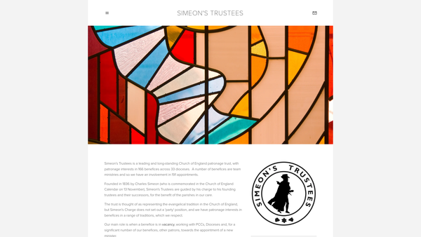 Screenshot of the Simeon's Trustees website