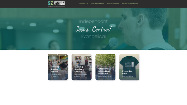 Screenshot of the Servant's Church Limited website