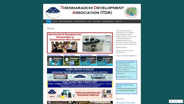 Screenshot of the Thenmaradchi Development Association website