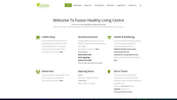 Screenshot of the Fusion Maidstone website