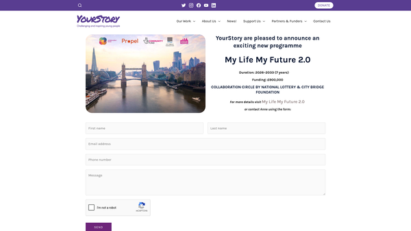 Screenshot of the Yourstory Ltd website