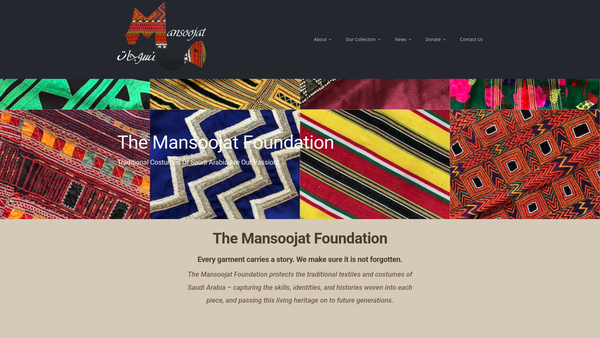 Screenshot of the The Mansoojat Foundation website