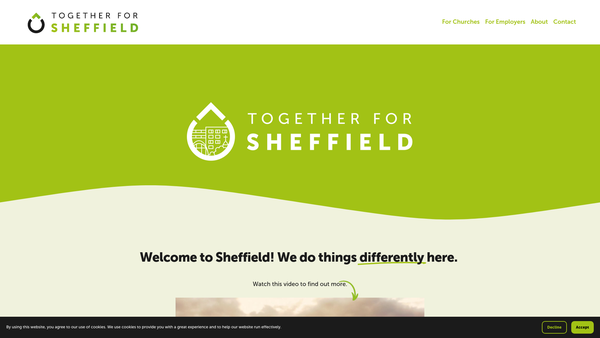 Screenshot of the Together for Sheffield website