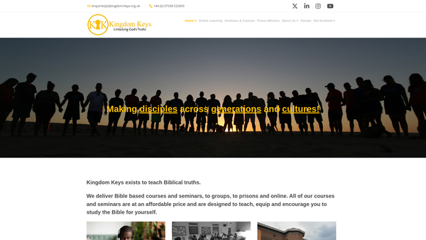 Screenshot of the Kingdom Keys website