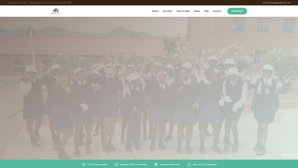 Screenshot of the Educare Fund website
