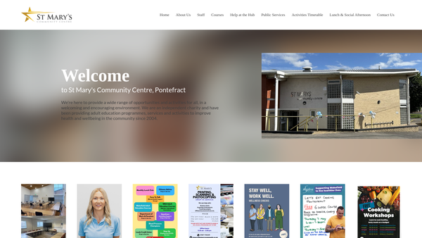 Screenshot of the St Mary's Chequerfield Community Project Limited website
