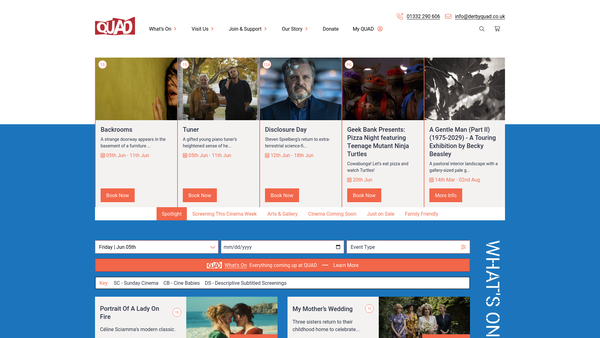 Screenshot of the Derby Quad Limited website