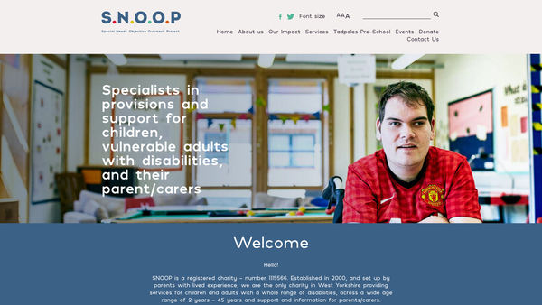 Screenshot of the Snoop website