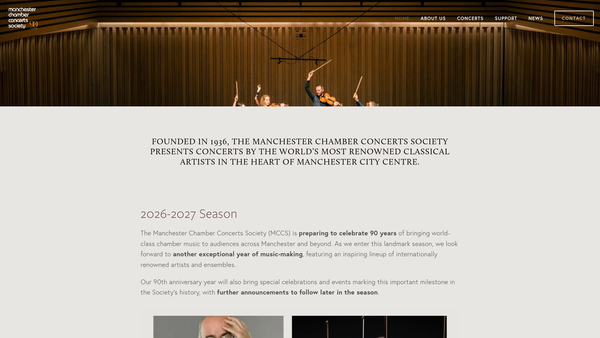Screenshot of the Manchester Chamber Concerts Society website