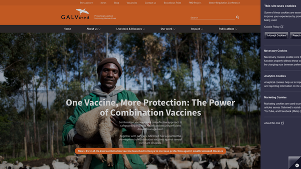 Screenshot of the Global Alliance For Livestock Veterinary Medicines website