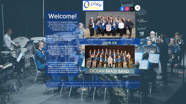 Screenshot of the Ocean Brass website