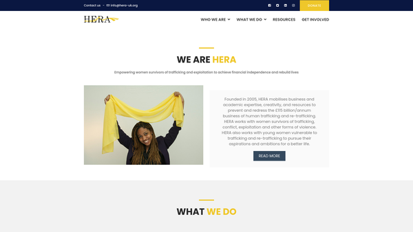 Screenshot of the Her Equality Rights And Autonomy website