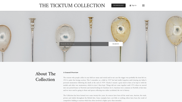 Screenshot of the The Colin & Susan Ticktum Charitable Trust website
