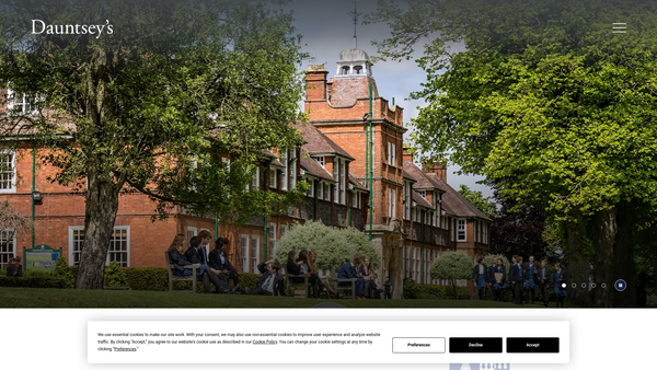 Screenshot of the Dauntsey's School website
