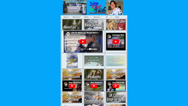 Screenshot of the Suzanne's Ministries website