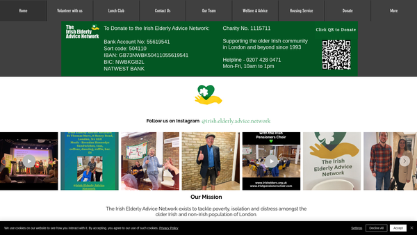 Screenshot of the Irish Elderly Advice Network website