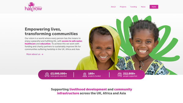 Screenshot of the Halcrow Foundation website