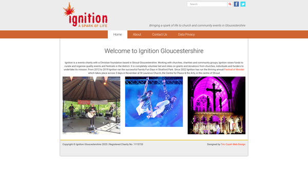 Screenshot of the Ignition Gloucestershire website