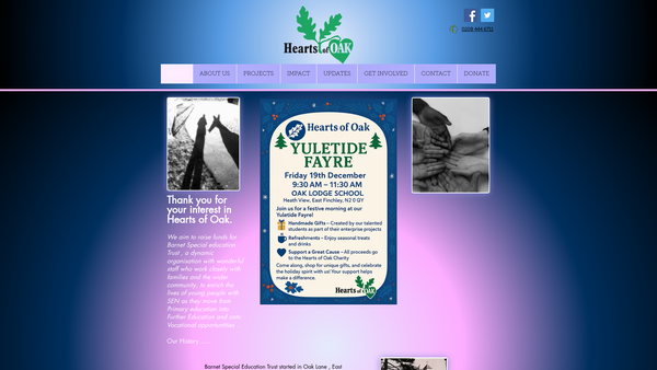 Screenshot of the Hearts of Oak - The Barnet Special Education Foundation Trust website