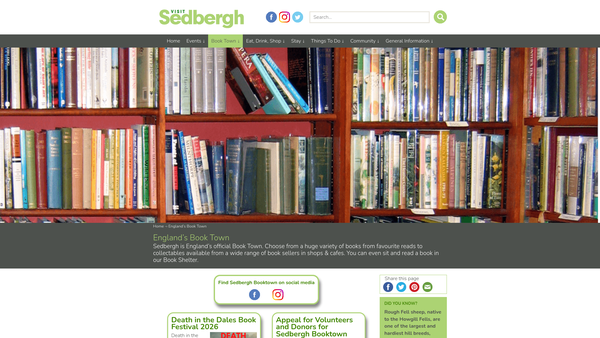 Screenshot of the The Sedbergh Book Town Literary Trust website