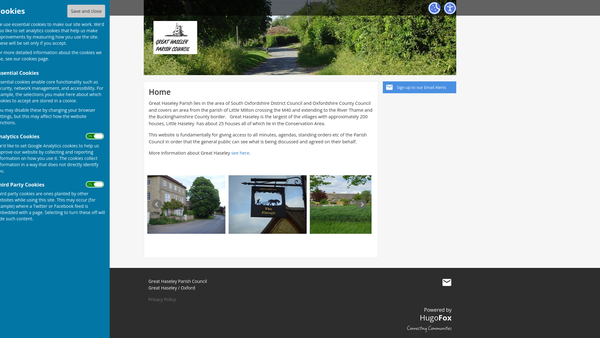 Screenshot of the Great Haseley And District Horticultural Society website