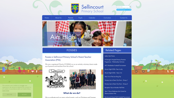 Screenshot of the Fossies-Friends Of Sellincourt Primary School website