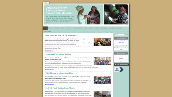 Screenshot of the Grace And Light (UK) website