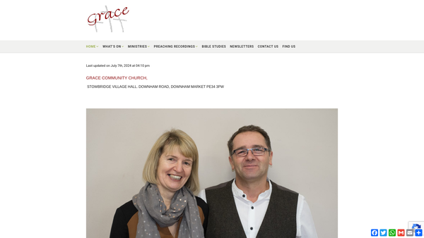 Screenshot of the Grace Community Church - Downham Market website
