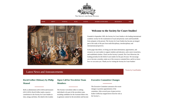 Screenshot of the The Society For Court Studies website