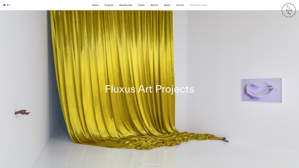 Screenshot of the Fluxus Art Projects website