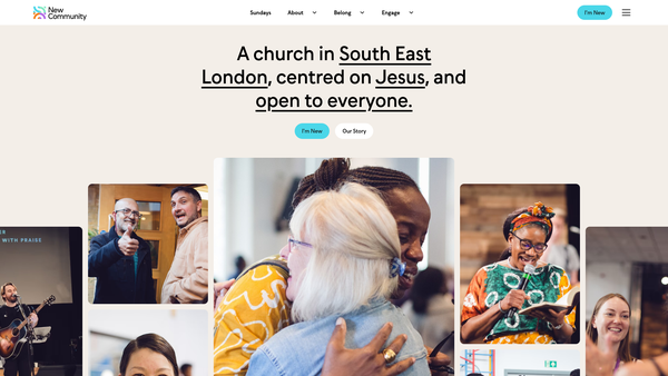 Screenshot of the New Community Church S.e. London website