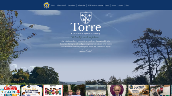 Screenshot of the Torre Primary School Parent Teacher Association website