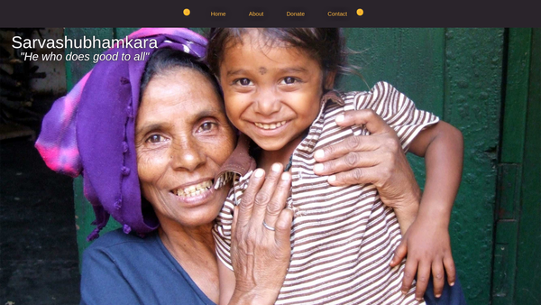 Screenshot of the Sarvashubhamkara website
