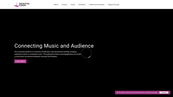 Screenshot of the Orchestra Europa Limited website
