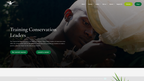 Screenshot of the Tropical Biology Association website