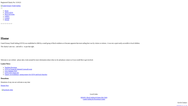Screenshot of the Camel Estuary Youth Sailing website