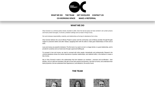 Screenshot of the Only Connect UK website