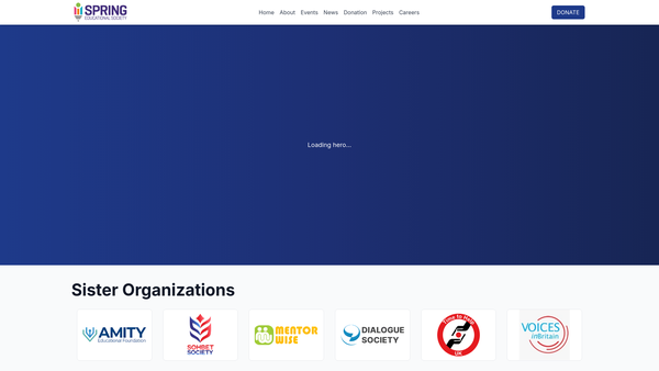 Screenshot of the Spring Educational Society (Ses) website