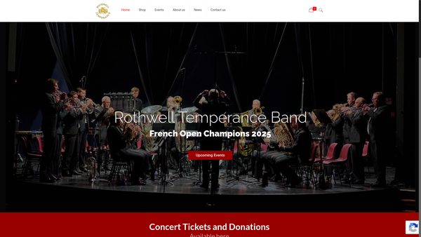 Screenshot of the Rothwell Temperance Band website