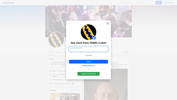 Screenshot of the Yawn website