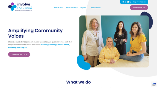 Screenshot of the Involve North East website