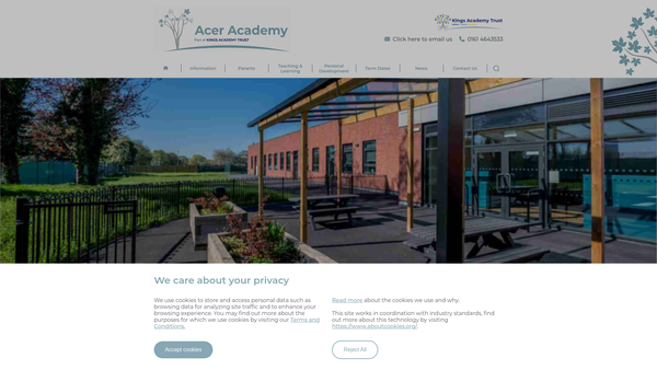 Screenshot of the Moorside Primary School PTA website